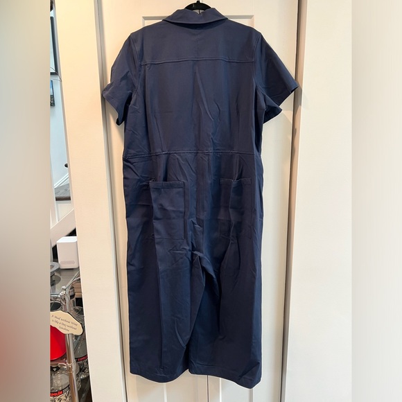 Universal Standard Kate Stretch Cotton Twill Jumpsuit -Navy -Univ Std M/18-20/2X - Picture 3 of 4